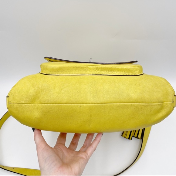 Coach Legacy Courtney Slim Convertible 22831 Yellow Leather Hobo Bag - Picture 13 of 16